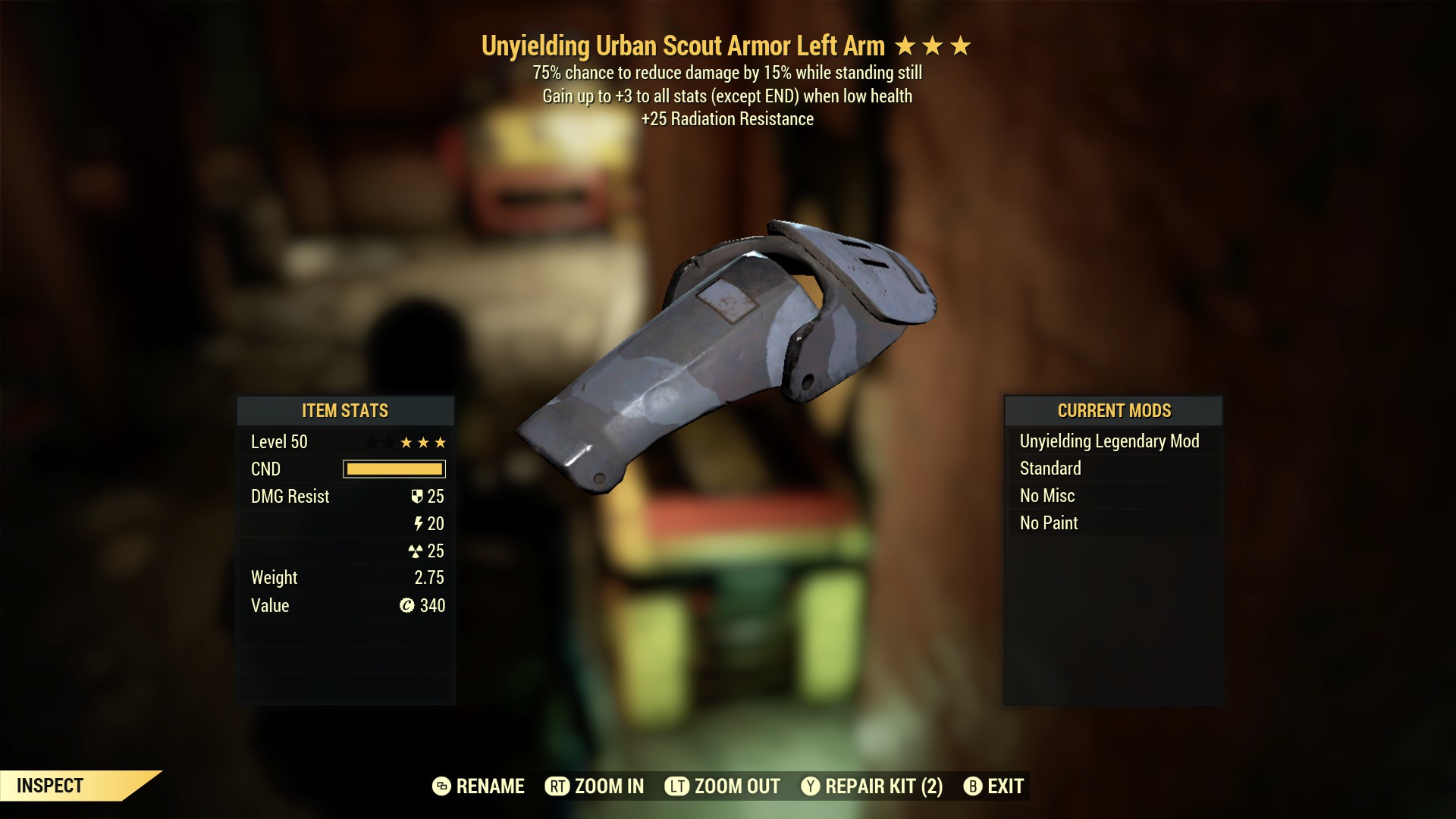 Unyielding Urban Scout Armor Left Arm