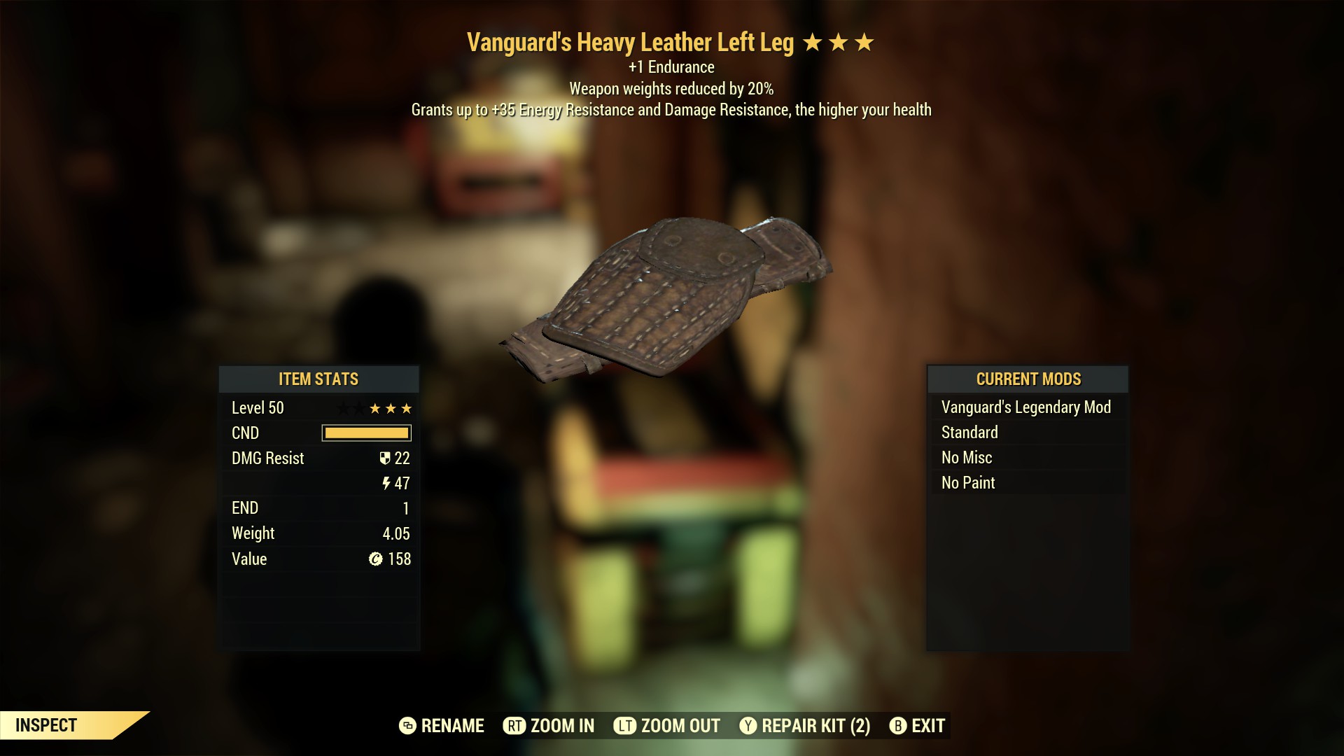 Vanguard's Heavy Leather Left Leg