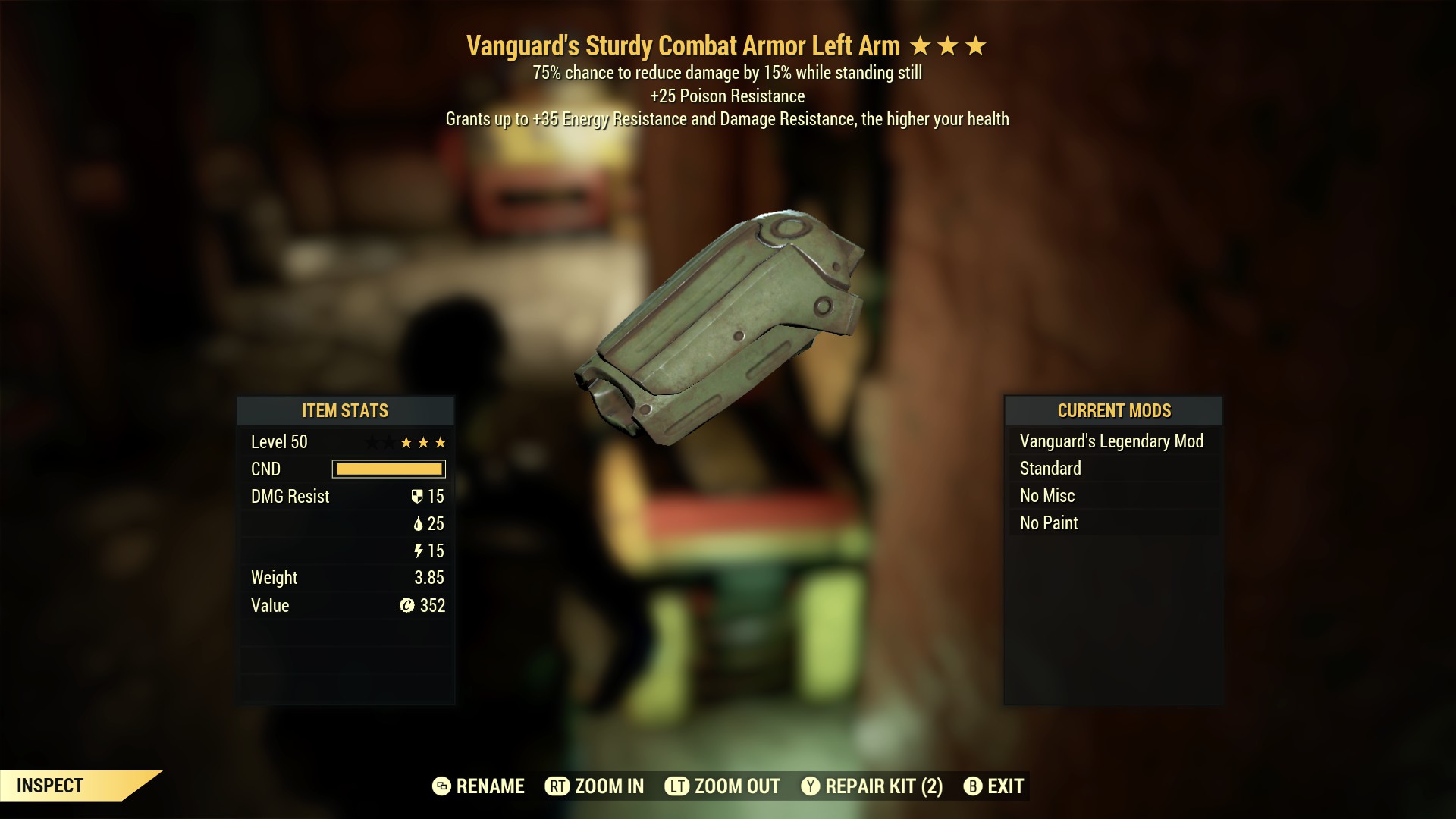 Vanguard's Sturdy Combat Armor Left Arm