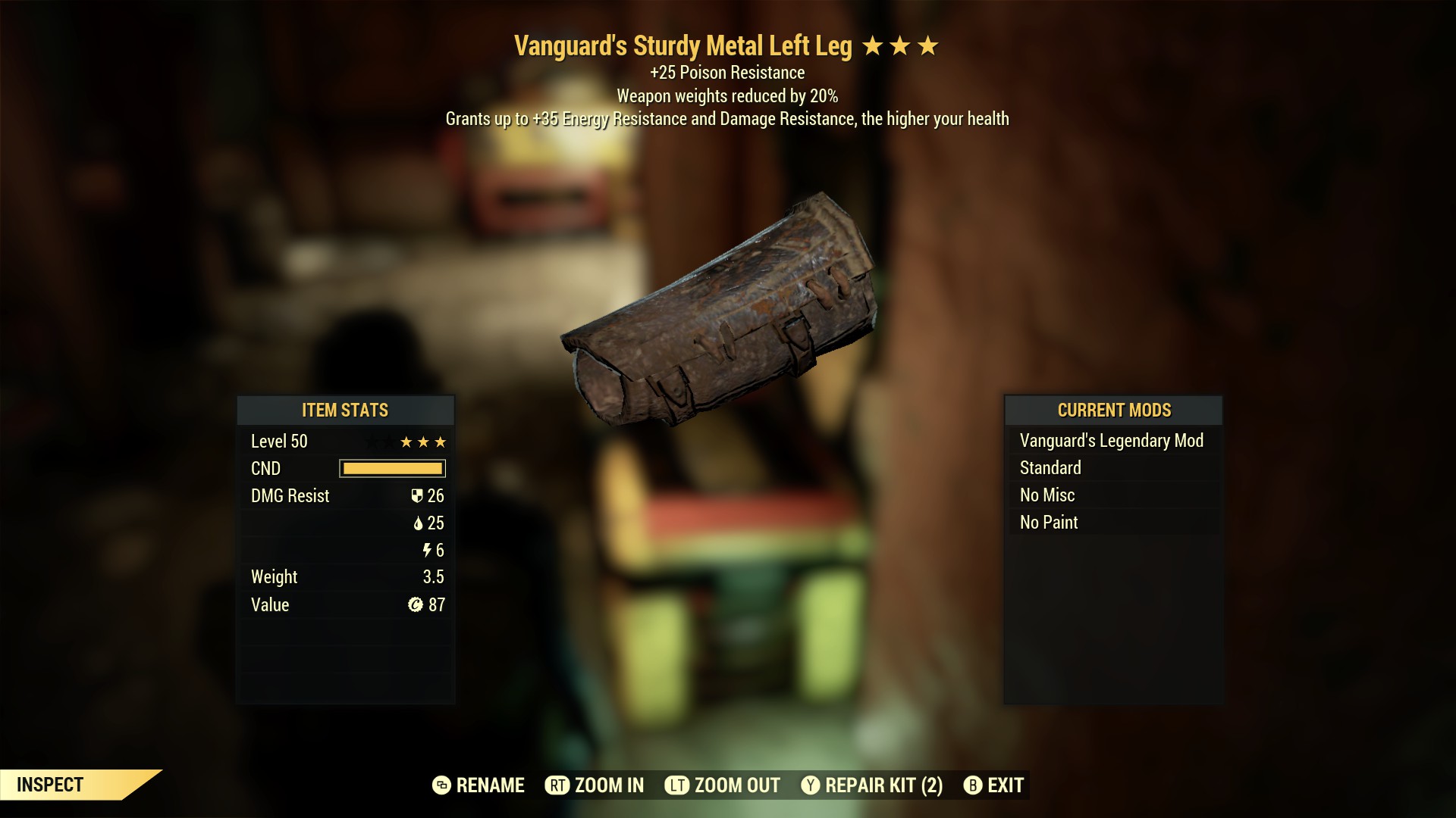 Vanguard's Sturdy Metal Left Leg