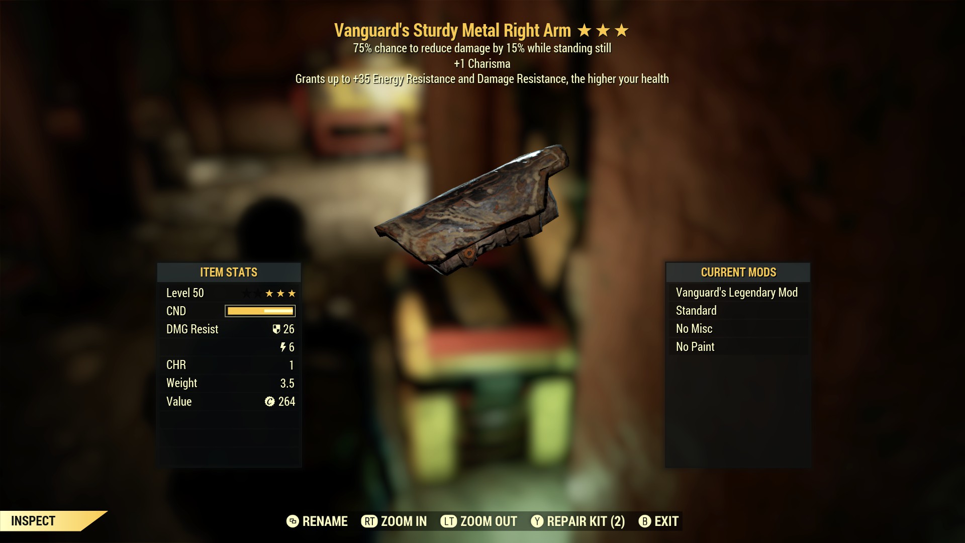 Vanguard's Sturdy Metal Right Arm