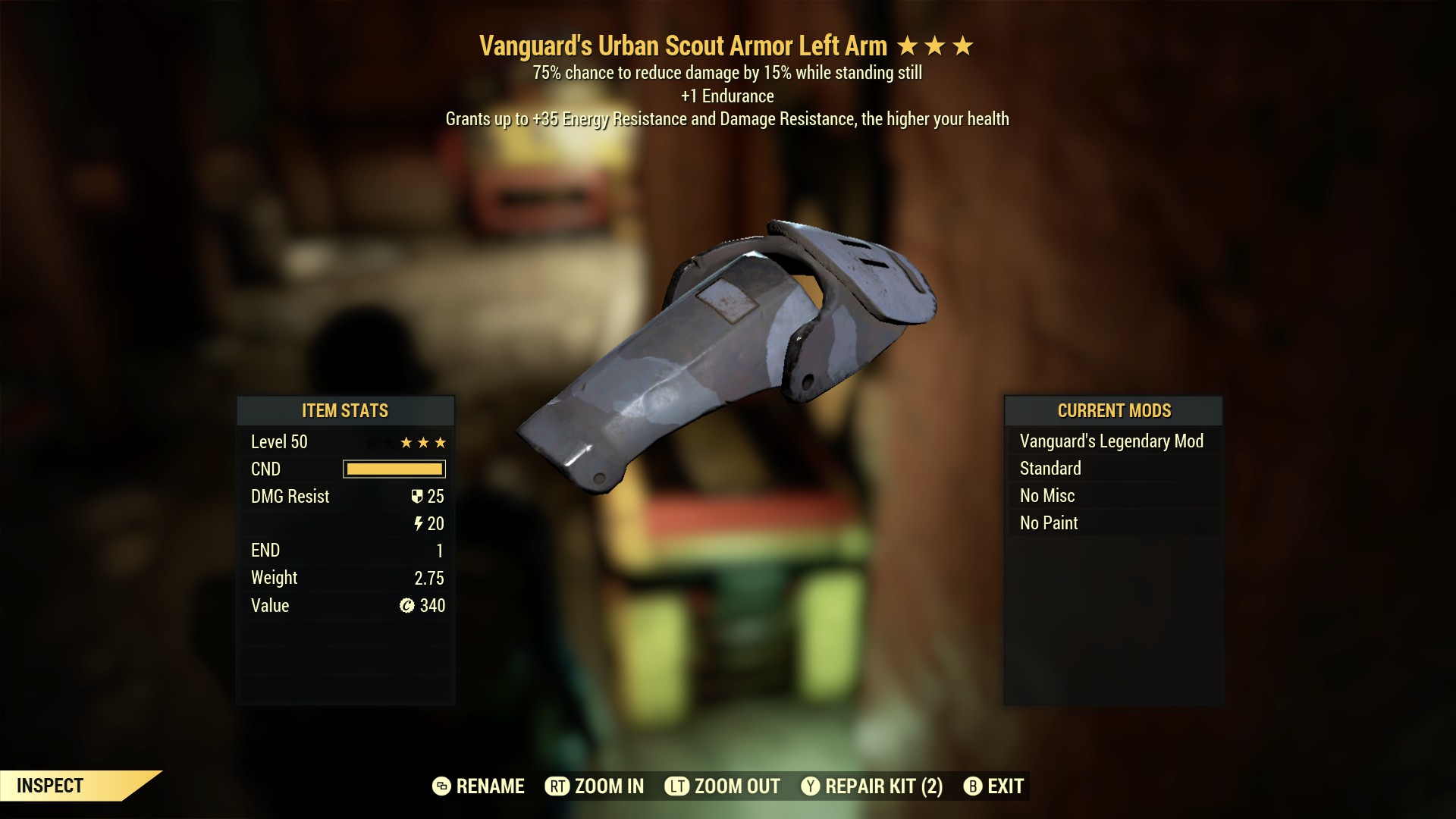 Vanguard's Urban Scout Armor Left Arm