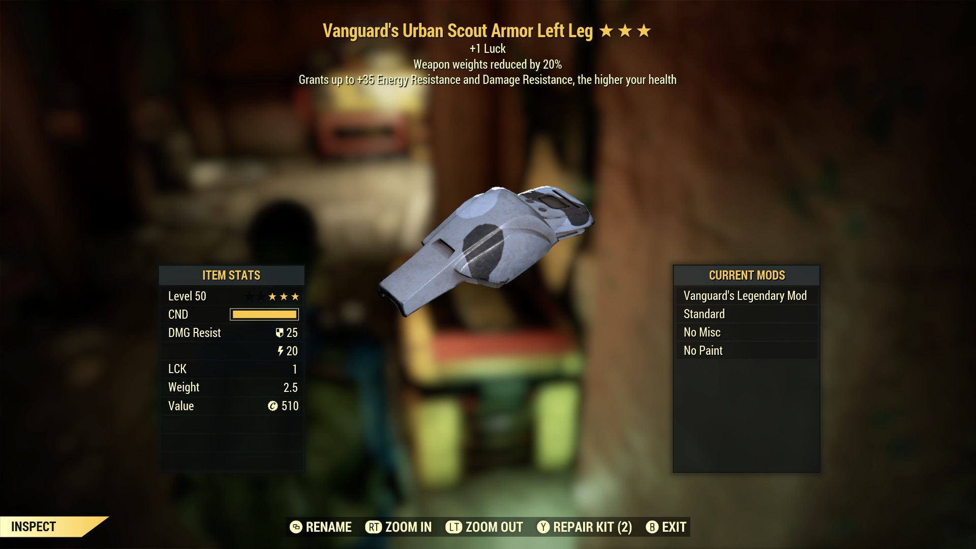 Vanguard's Urban Scout Armor Left Leg