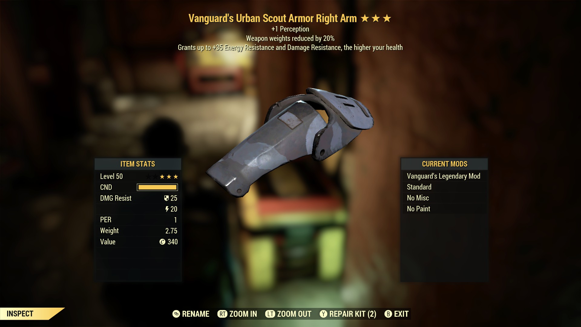 Vanguard's Urban Scout Armor Right Arm