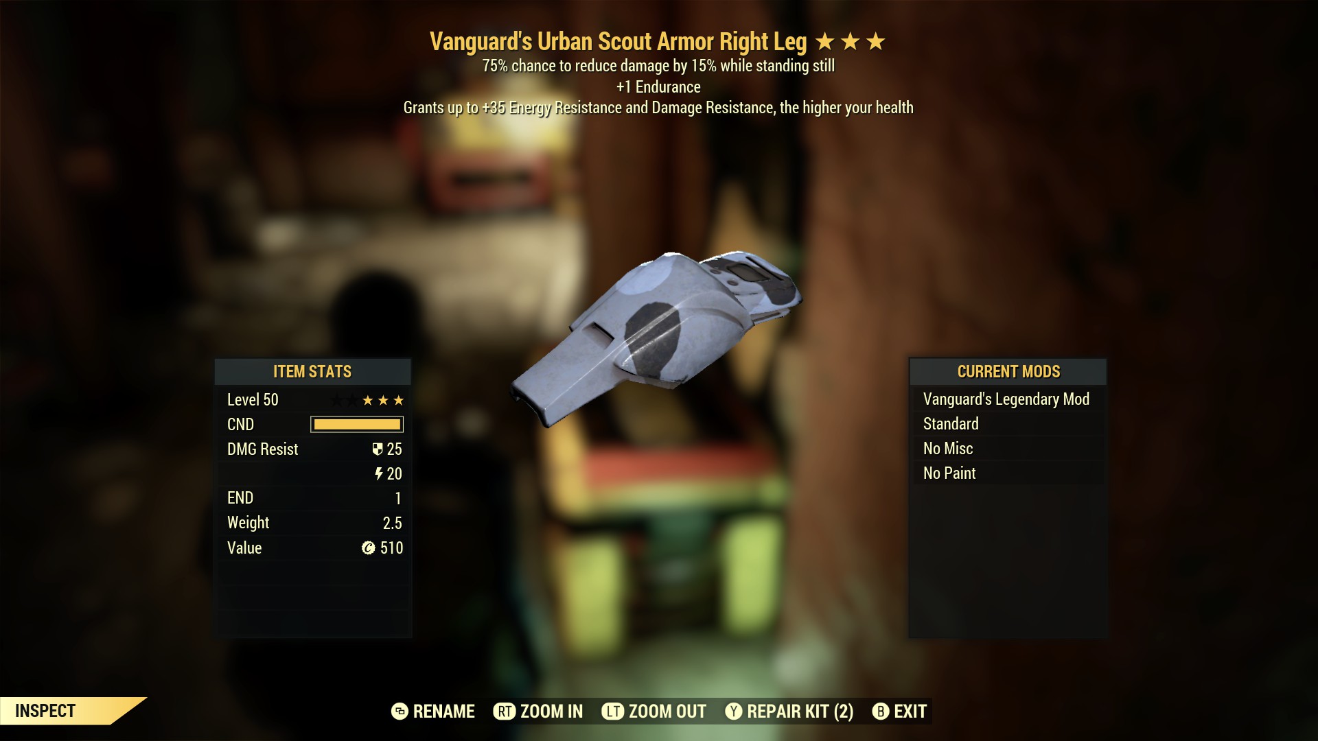 Vanguard's Urban Scout Armor Right Leg