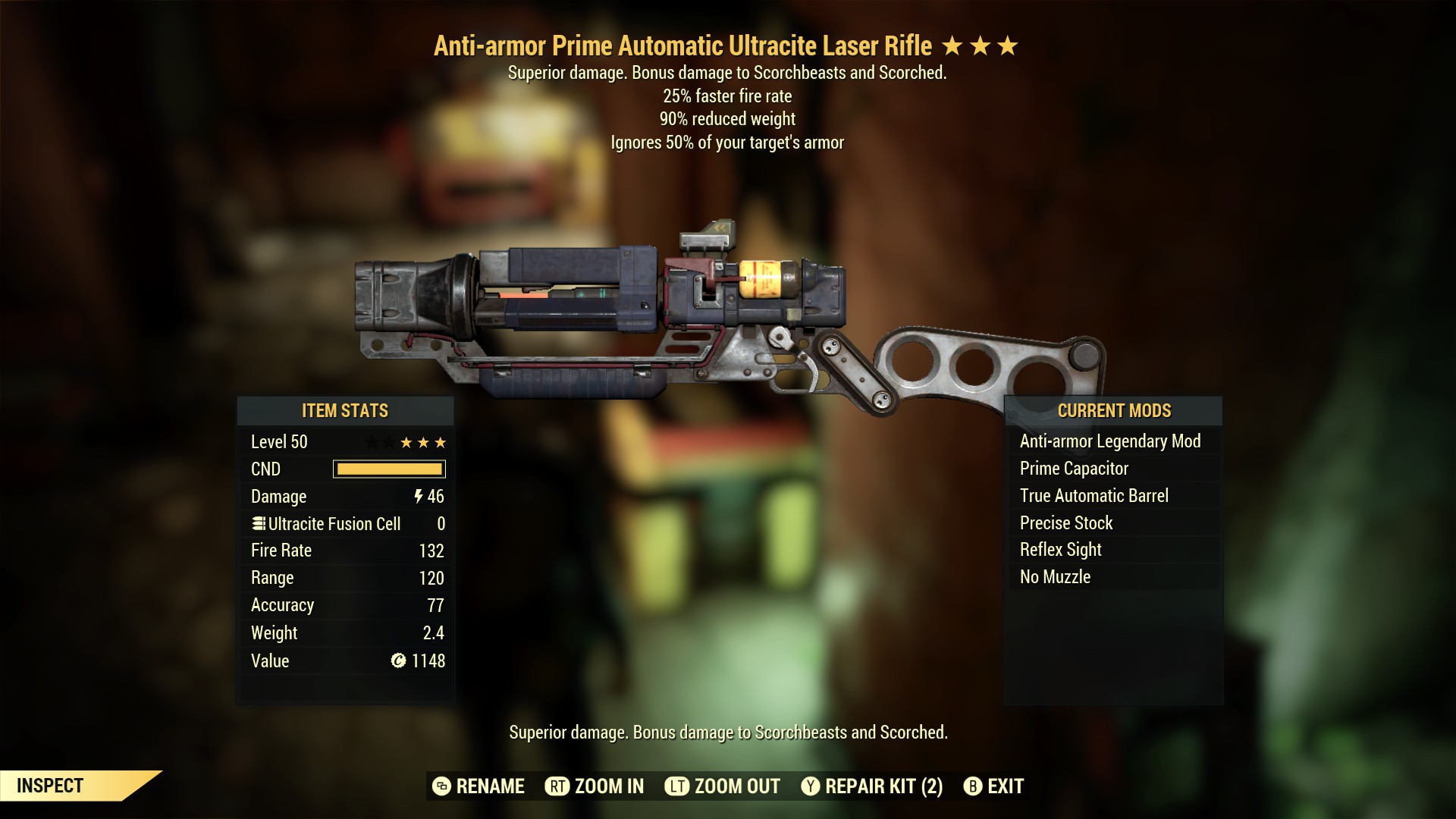 Anti-armor Prime Automatic Ultracite Laser Rifle