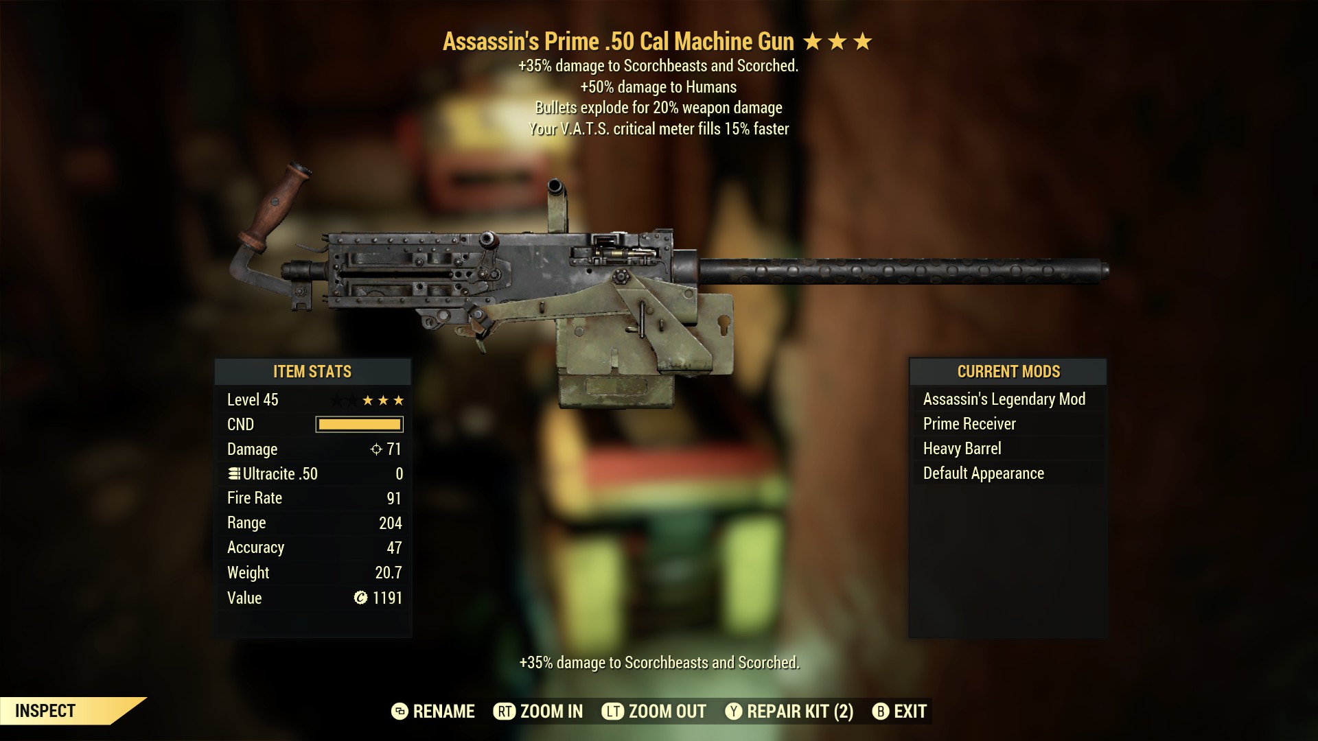 Assassin's Prime .50 Cal Machine Gun