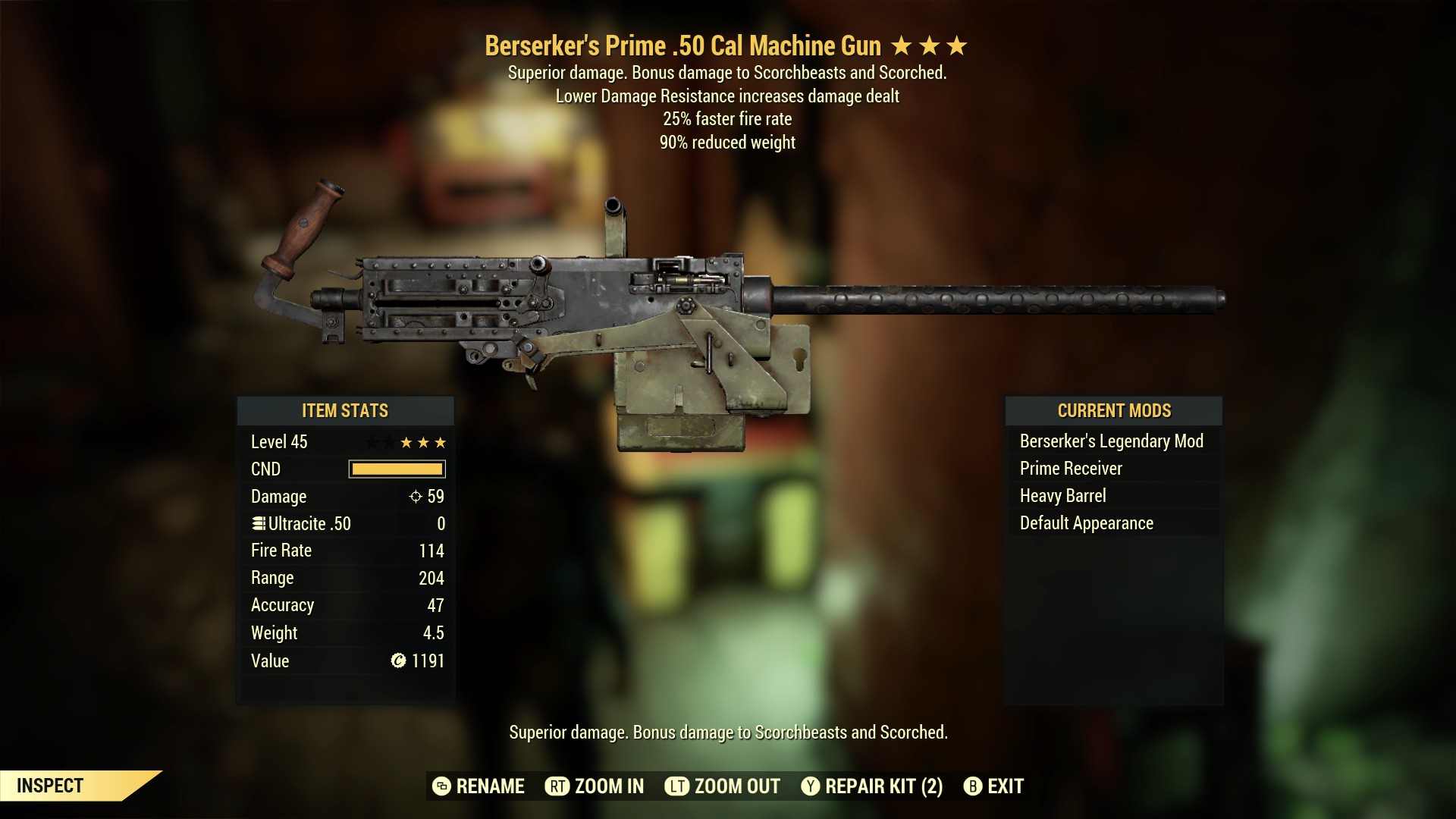 Berserker`s Prime .50 Cal Machine Gun