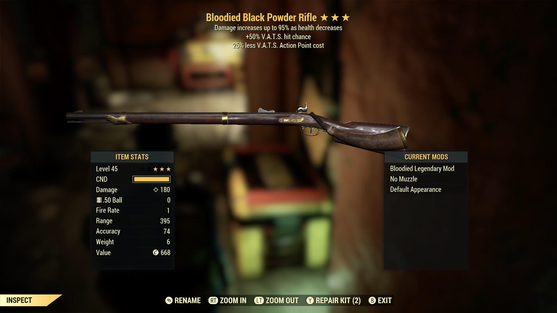 Bloodied Black Powder Rifle
