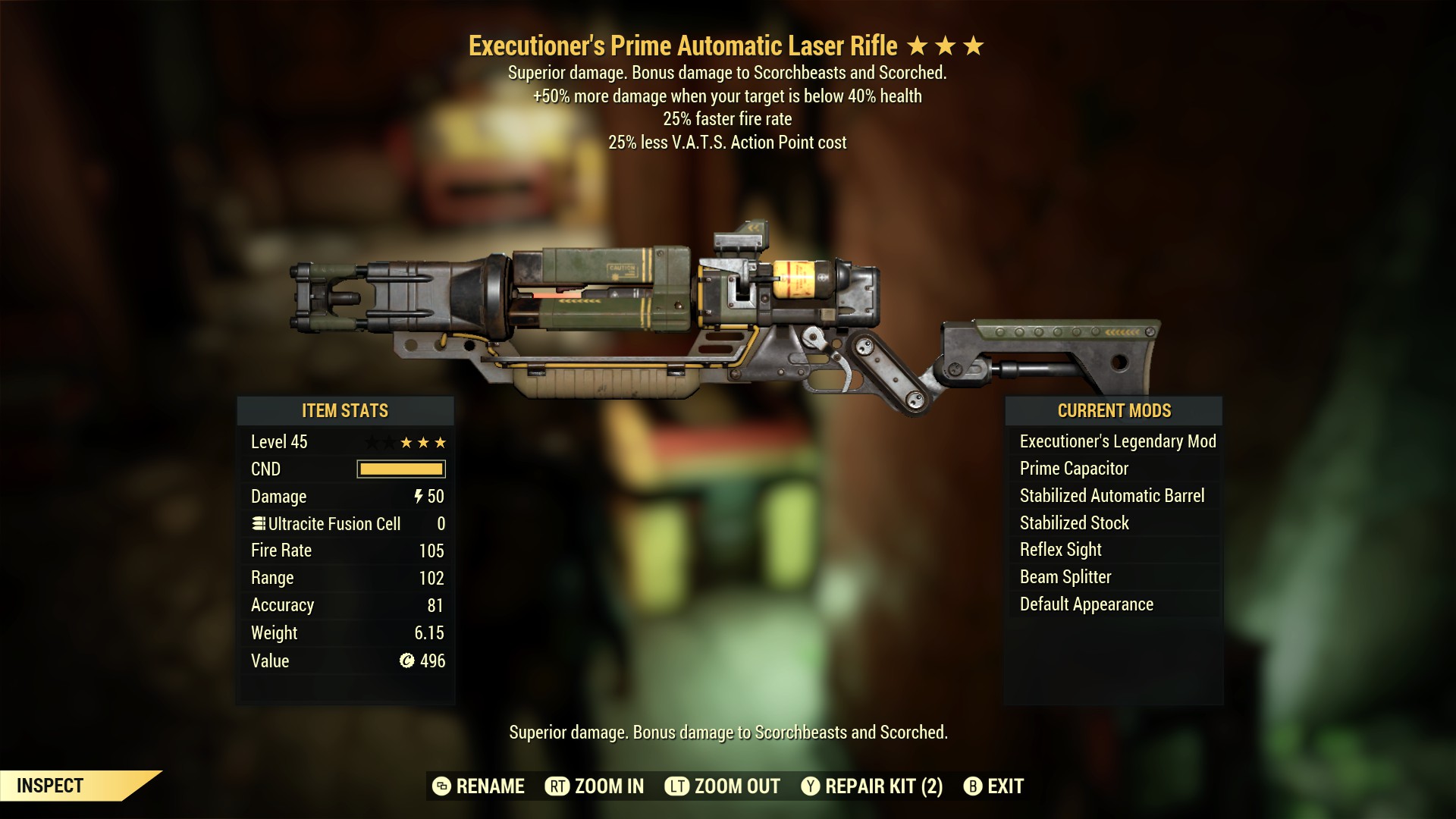 Executioner`s Prime Automatic Laser Rifle
