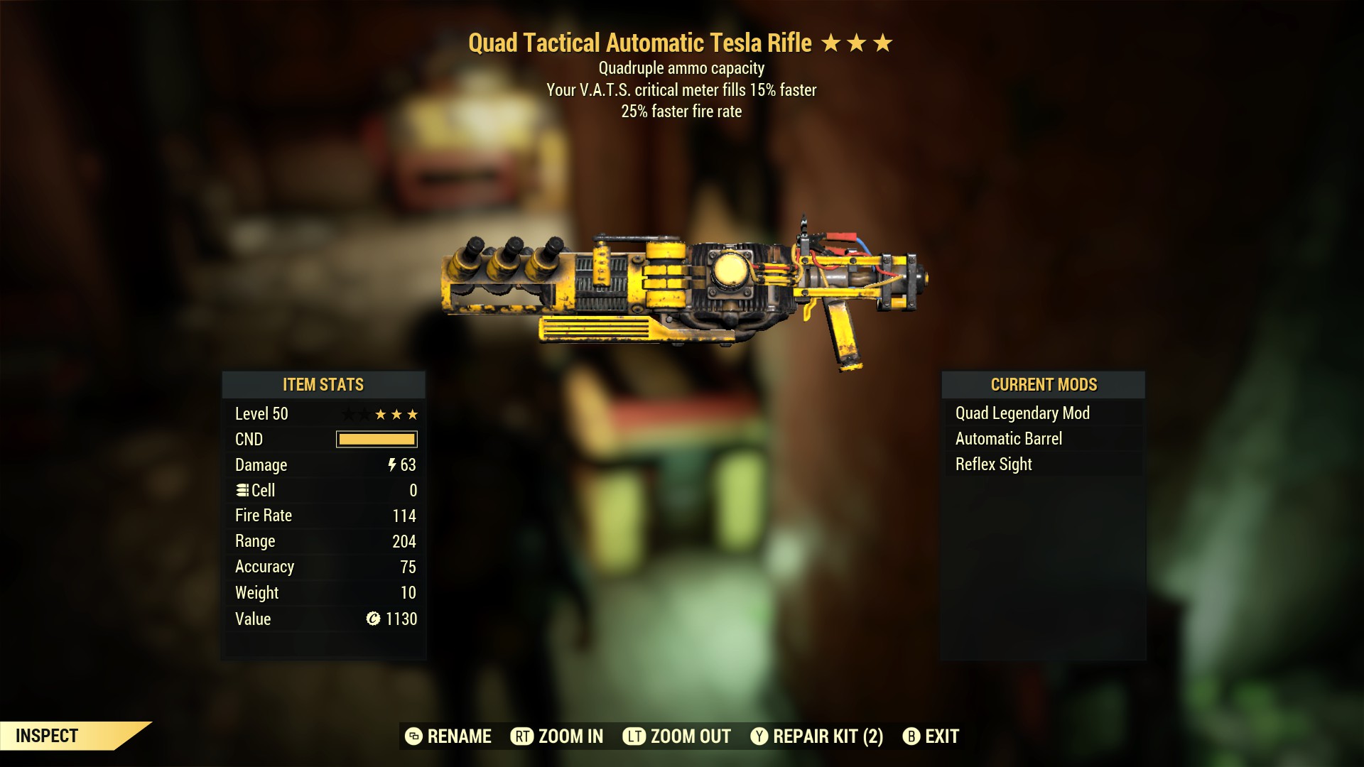 Quad Tactical Automatic Tesla Rifle