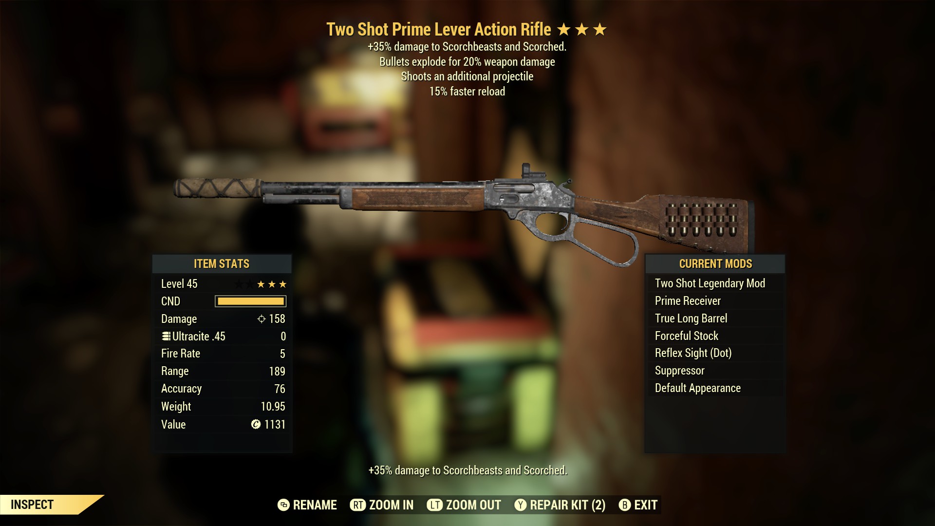 Two Shot Prime Lever Action Rifle
