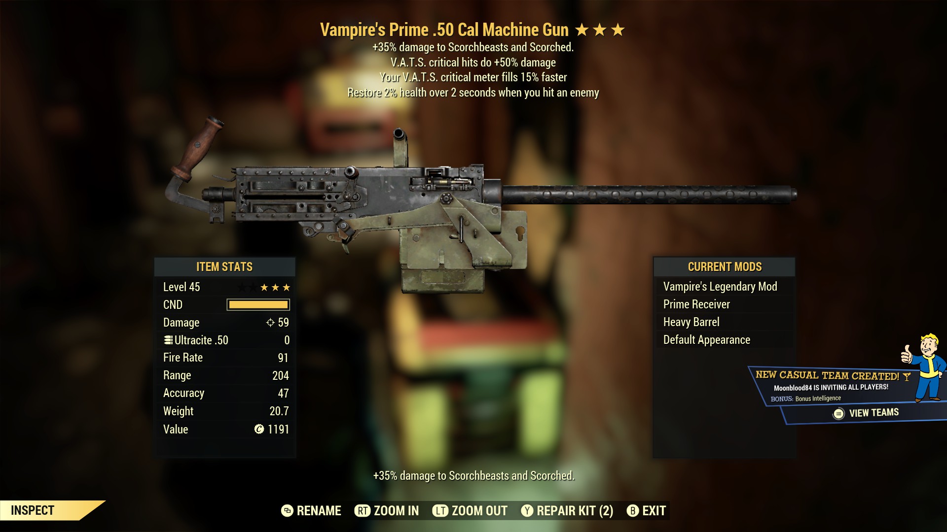 Vampire's Prime .50 Cal Machine Gun
