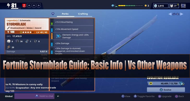 Fortnite Stormblade With Elemental Bonus Fortnite Stormblade Guide Basic Info Vs Other Weapons U4gm Com