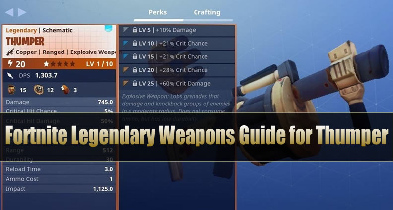 Fortnite Legendary Weapons Guide For Thumper U4gm Com - fortnite legendary weapons guide for thumper