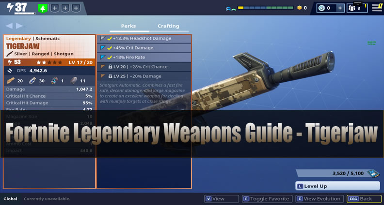 Fortnite Stw Tigerjaw Fortnite Legendary Auto Shotgun Weapons Guide Tigerjaw U4gm Com