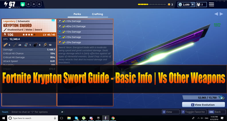 Fortnite Krypton Sword Guide Basic Info Vs Other Weapons U4gm Com - an error occurred