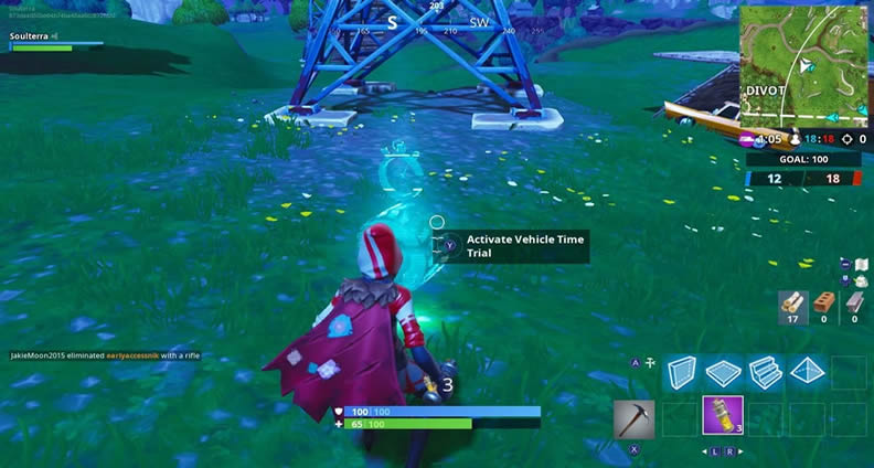 Fortnite Vehicle Timed Trials Location Dusty Divot