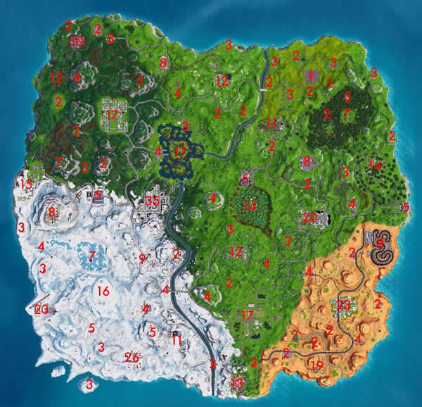 Fortnite fan map with chest locations