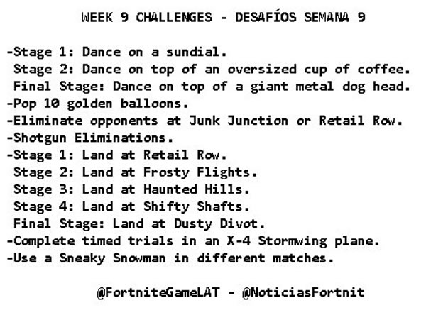 Fortnite Leaked Season 7 Week 9 Challenges