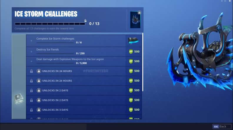 fortnite ice storm challenges