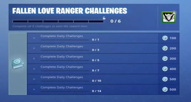 Fortnite Fallen Love Ranger Challenges