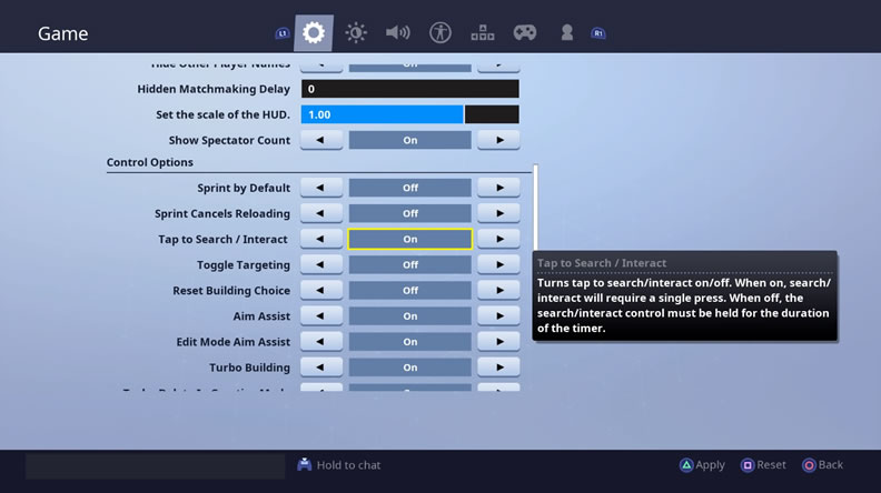 keybinding tip for Fortnite on console