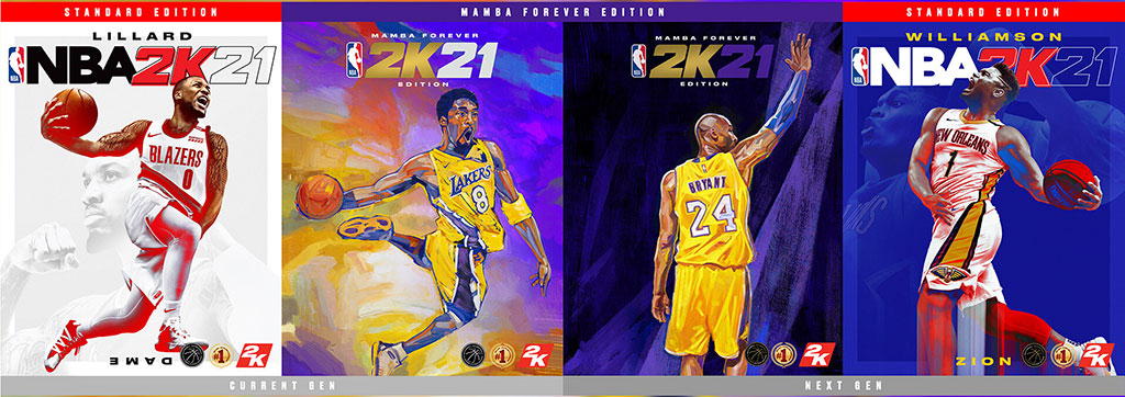 NBA 2K21 - Zion Williamson, Damian Lillard, Kobe Bryant