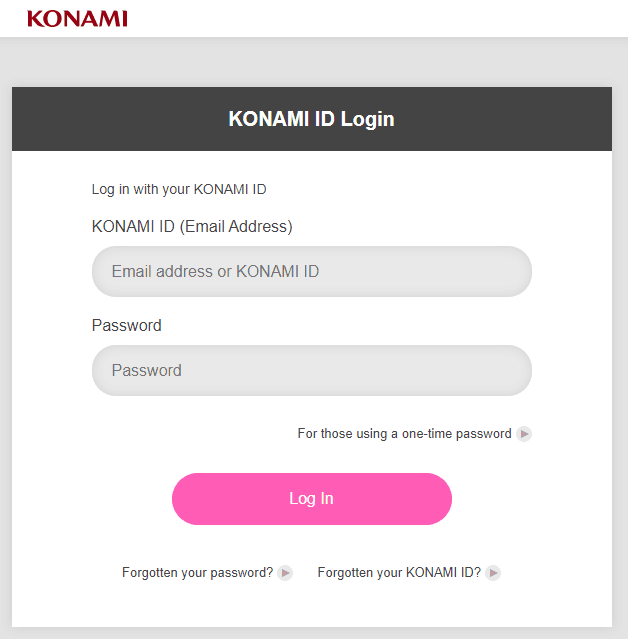 Konami id login