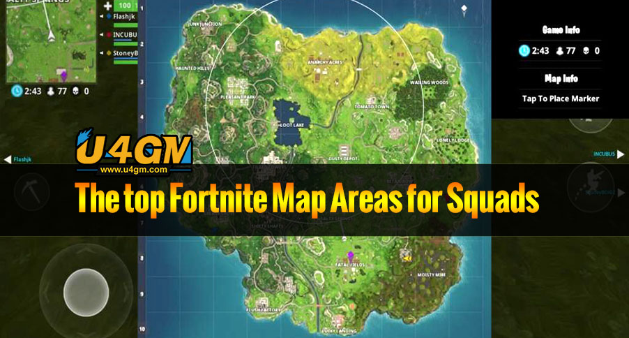 The top Fortnite Map Areas for Squads