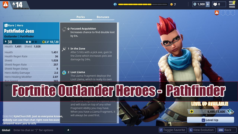 fortnite outlander heroes guide to pathfinder skin perks - fortnite save the world hero guide