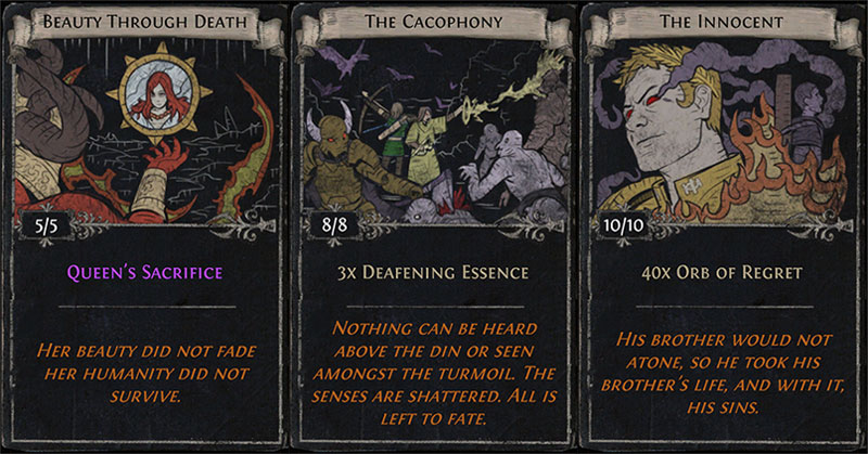 Path of Exile 3.4 add Divination Cards and change Scourge Arrow Skill